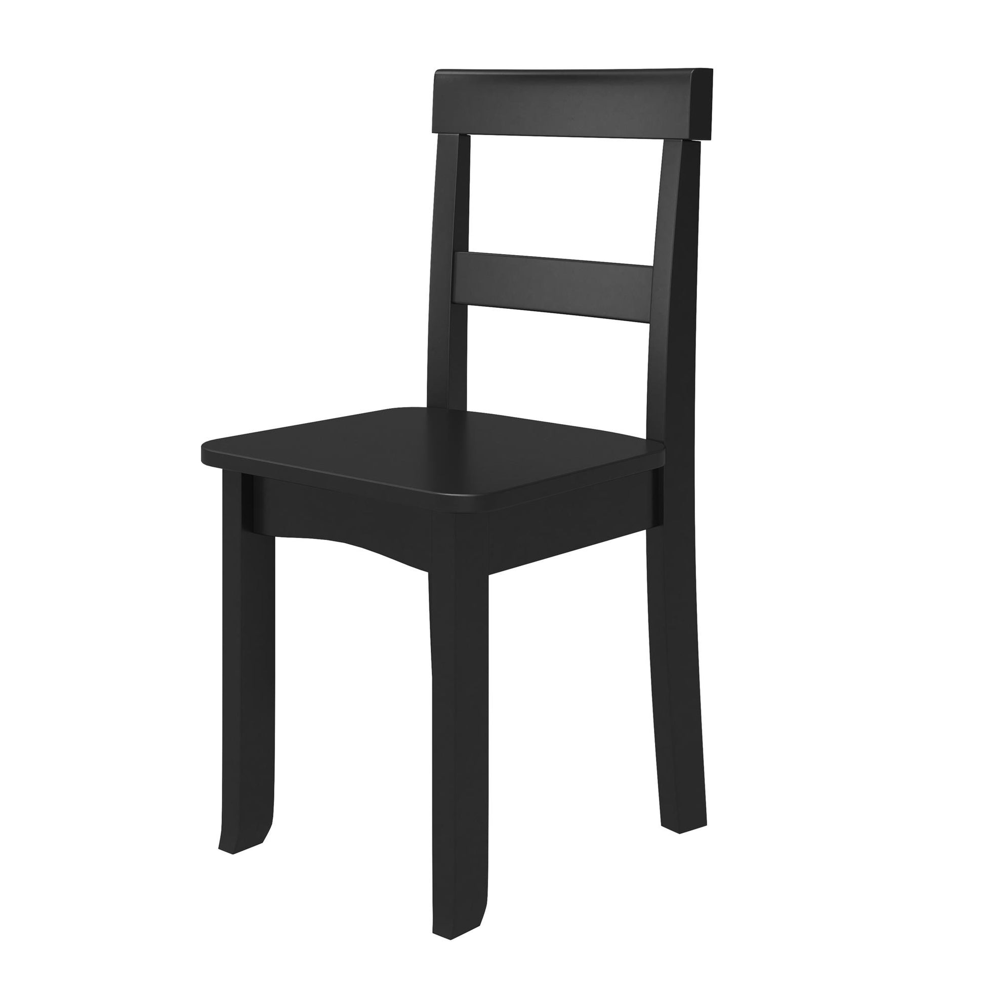 Abigail Kids Desk with Divided Storage Hutch and Chair - Black