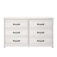 Bassinger 6 Drawer Bedroom Dresser with Pewter Handles - Ivory Oak