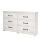 Bassinger 6 Drawer Bedroom Dresser with Pewter Handles - Ivory Oak