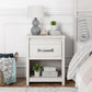 Bassinger 1 Drawer Bedroom Nightstand with Pewter Handles - Gray Oak