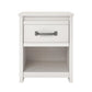 Bassinger 1 Drawer Bedroom Nightstand with Pewter Handles - Ivory Oak