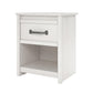 Bassinger 1 Drawer Bedroom Nightstand with Pewter Handles - Ivory Oak