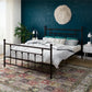 Manila White Metal Bed with Sturdy Metal Frame and Slats - Bronze - Queen