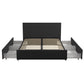 Kelly Upholstered Bed with Storage - Dark Gray Linen - Full