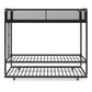 Triple Metal Twin over Twin Bunk Bed with Trundle and Integrated Ladder - Black - Twin-Over-Twin