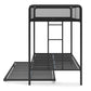 Triple Metal Twin over Twin Bunk Bed with Trundle and Integrated Ladder - Black - Twin-Over-Twin