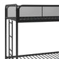 Triple Metal Twin over Twin Bunk Bed with Trundle and Integrated Ladder - Black - Twin-Over-Twin