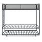 Triple Metal Twin over Twin Bunk Bed with Trundle and Integrated Ladder - Gray - Twin-Over-Twin