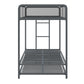 Triple Metal Twin over Twin Bunk Bed with Trundle and Integrated Ladder - Gray - Twin-Over-Twin