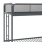 Triple Metal Twin over Twin Bunk Bed with Trundle and Integrated Ladder - Gray - Twin-Over-Twin