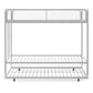 Triple Metal Twin over Twin Bunk Bed with Trundle and Integrated Ladder - White - Twin-Over-Twin
