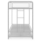Triple Metal Twin over Twin Bunk Bed with Trundle and Integrated Ladder - White - Twin-Over-Twin