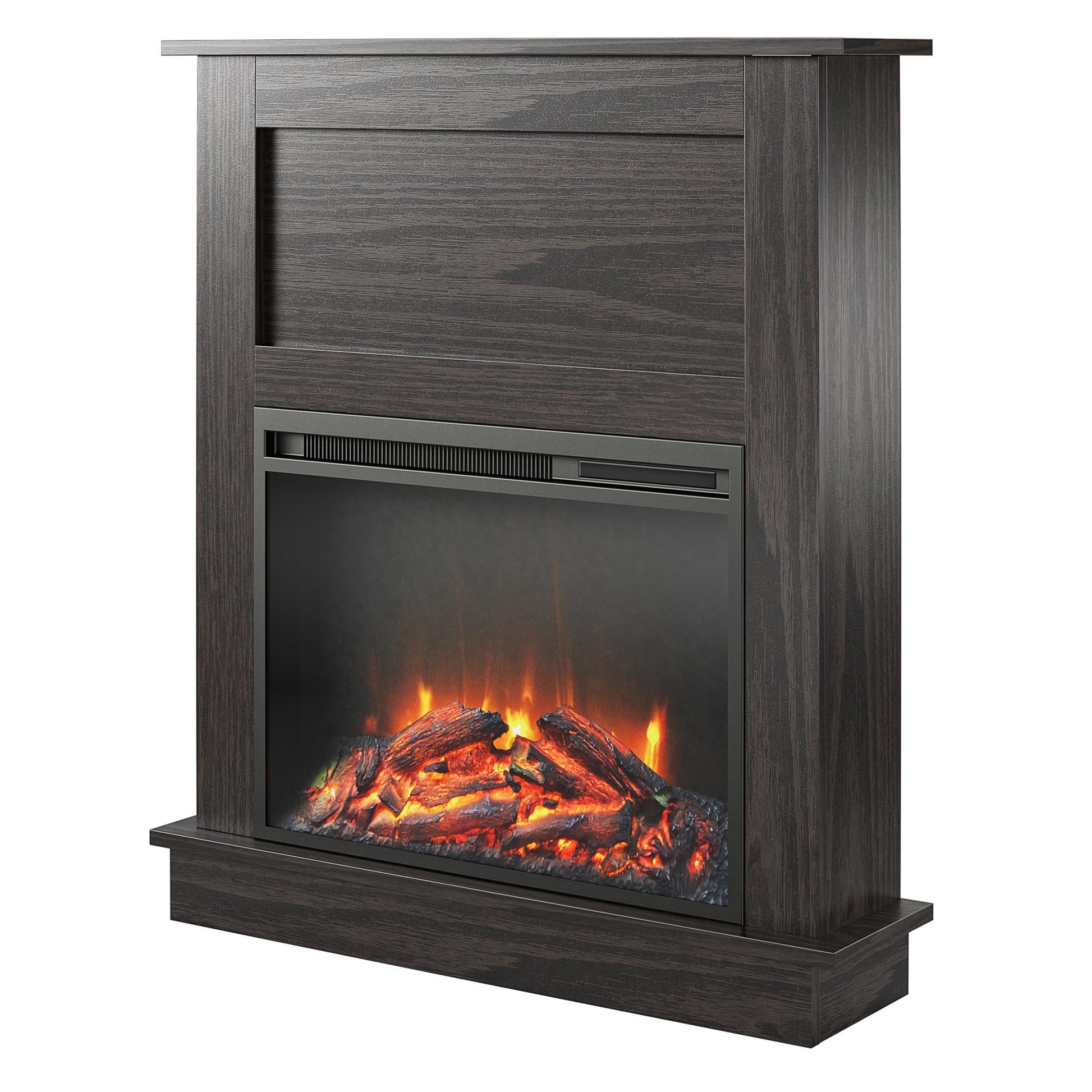 Ellsworth Modern Electric Fireplace with Mantel and 23 Inch Fireplace Insert - Espresso