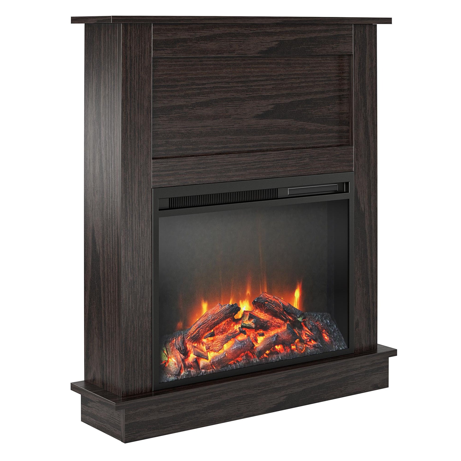 Ellsworth Modern Electric Fireplace with Mantel and 23 Inch Fireplace Insert - Espresso
