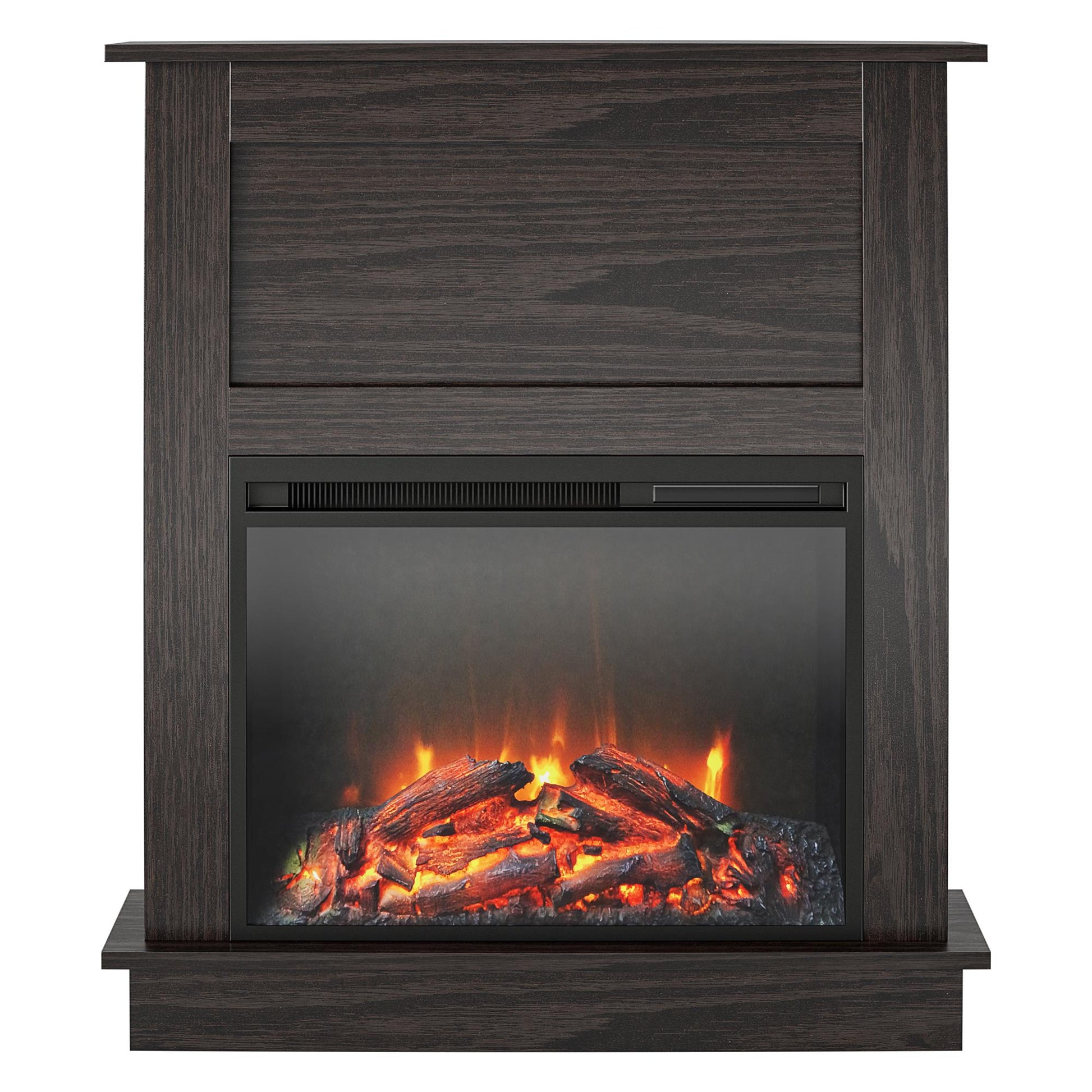 Ellsworth Modern Electric Fireplace with Mantel and 23 Inch Fireplace Insert - Espresso
