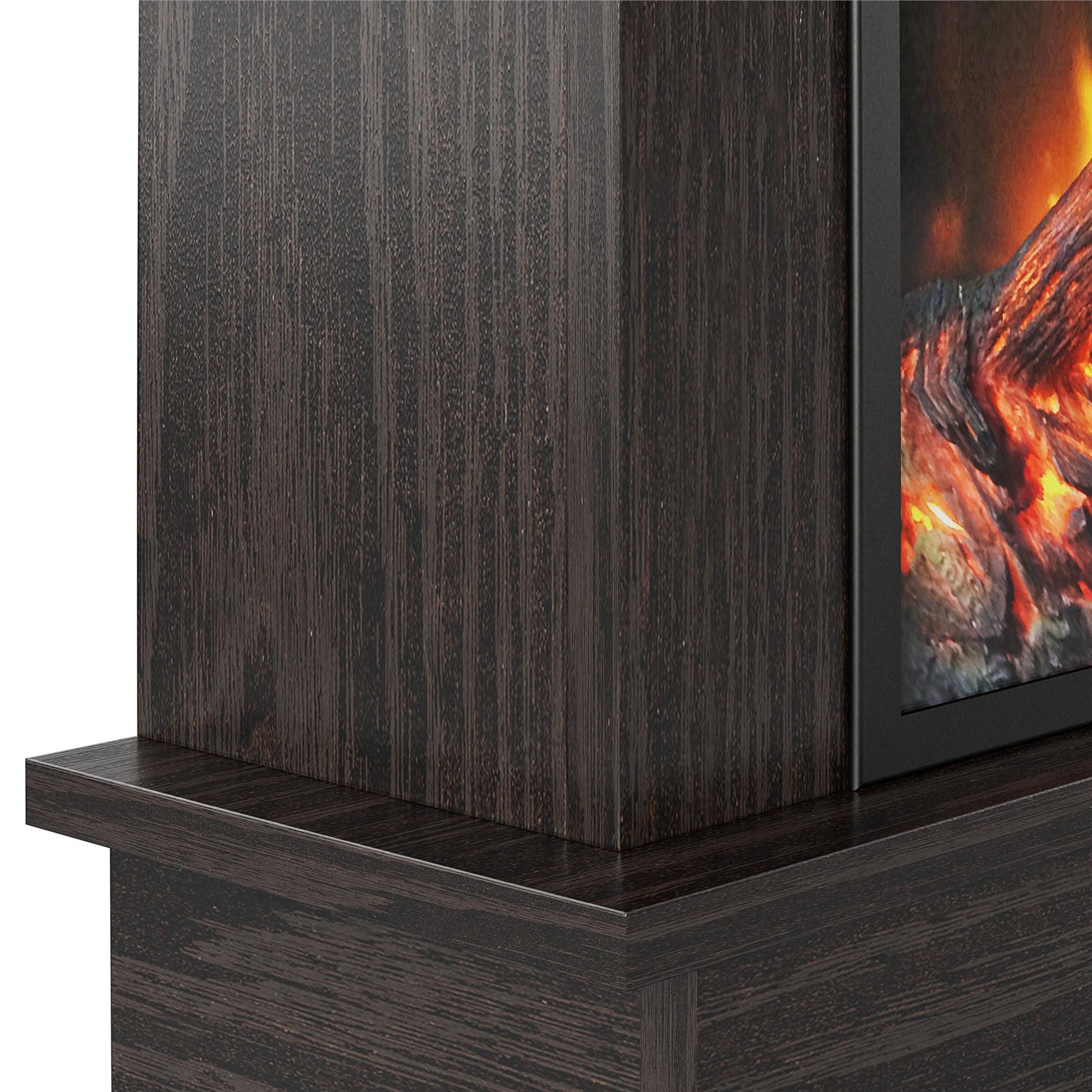 Ellsworth Modern Electric Fireplace with Mantel and 23 Inch Fireplace Insert - Espresso