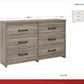 Bassinger 6 Drawer Bedroom Dresser with Pewter Handles - Ivory Oak