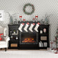 Lamont Mantel Fireplace with Side Shelves and 26 Inch Fireplace Insert - Black