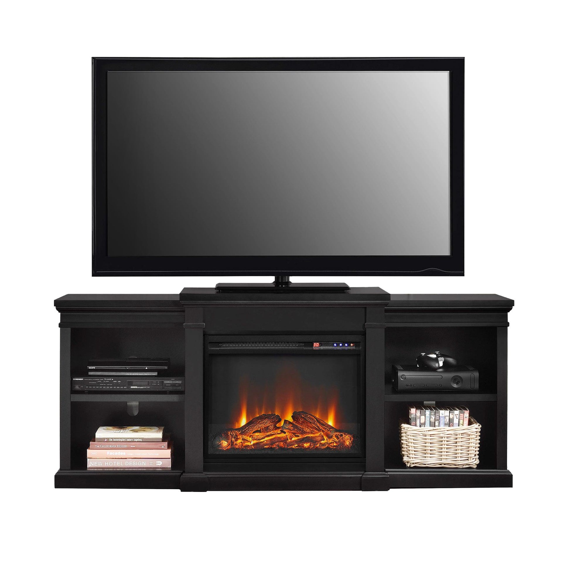 Manchester Electric Fireplace TV Stand for TVs up to 70 Inches - Black