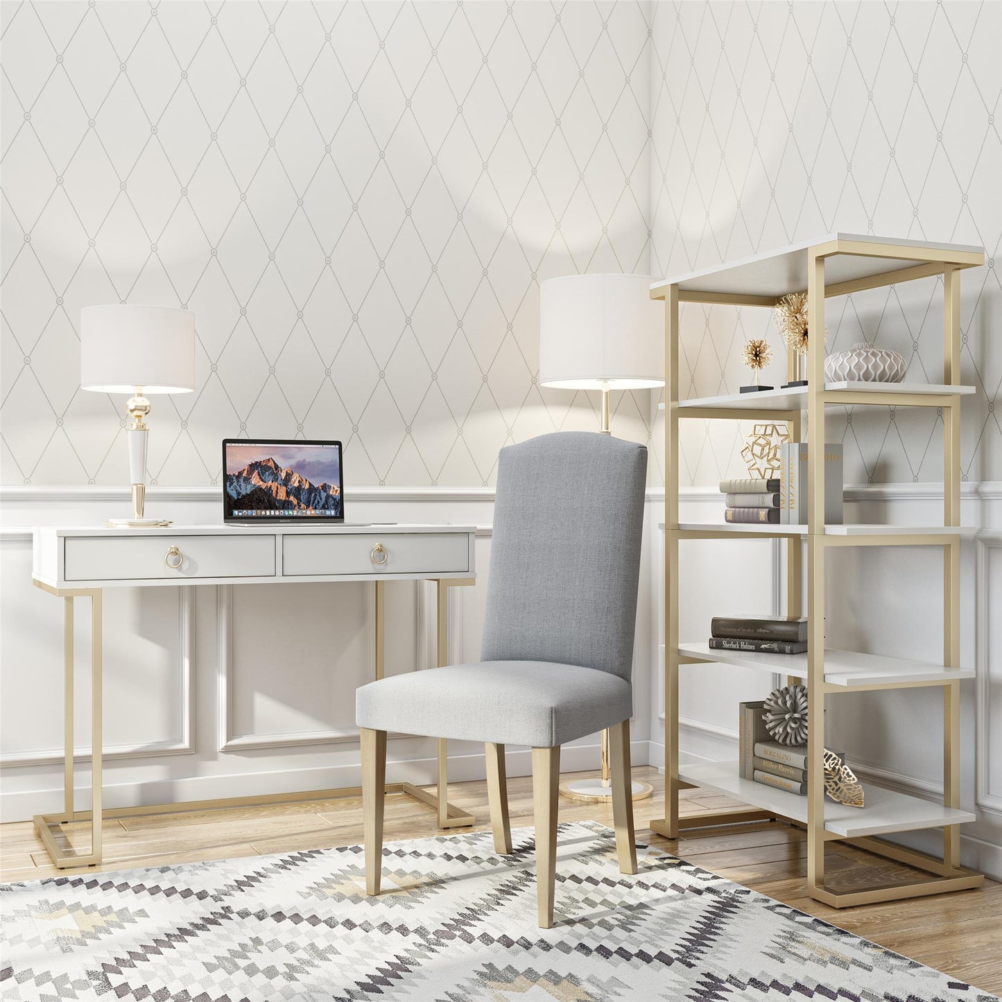 CosmoLiving by Cosmopolitan Camila Writing Desk, White - White