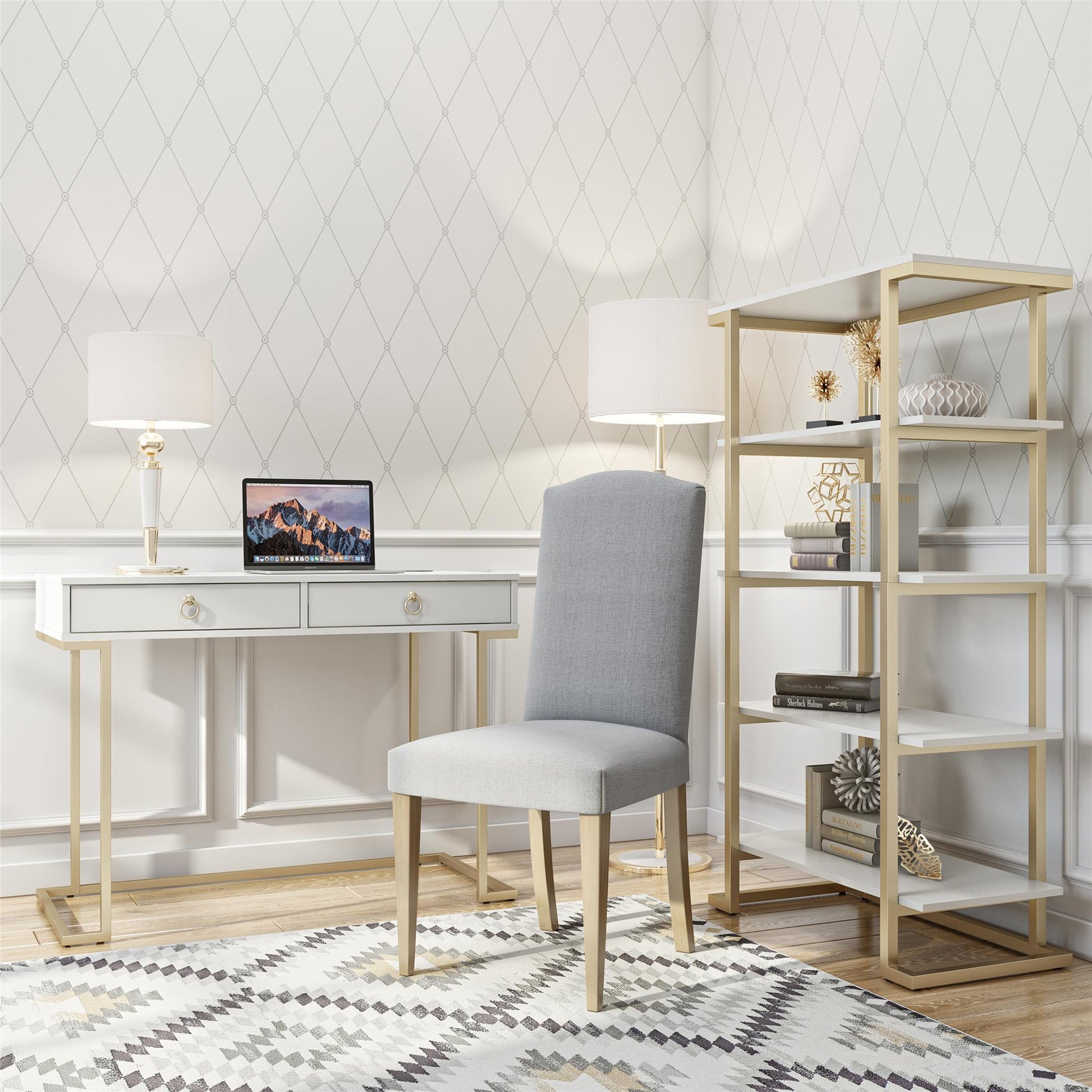 CosmoLiving by Cosmopolitan Camila Writing Desk, White - White