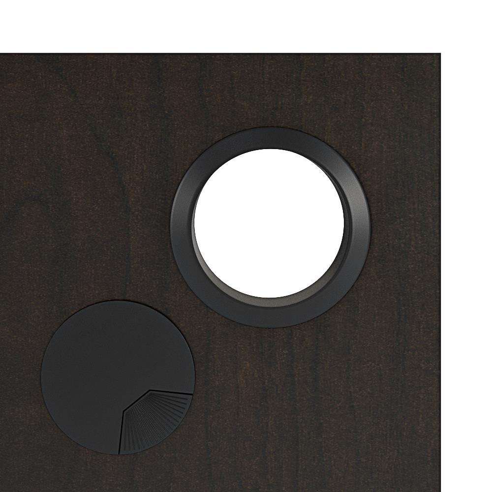 Dakota Computer L Desk with Side Bookshelf and Large Worksurface - Espresso