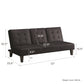 Madison CupHolder Futon - Black