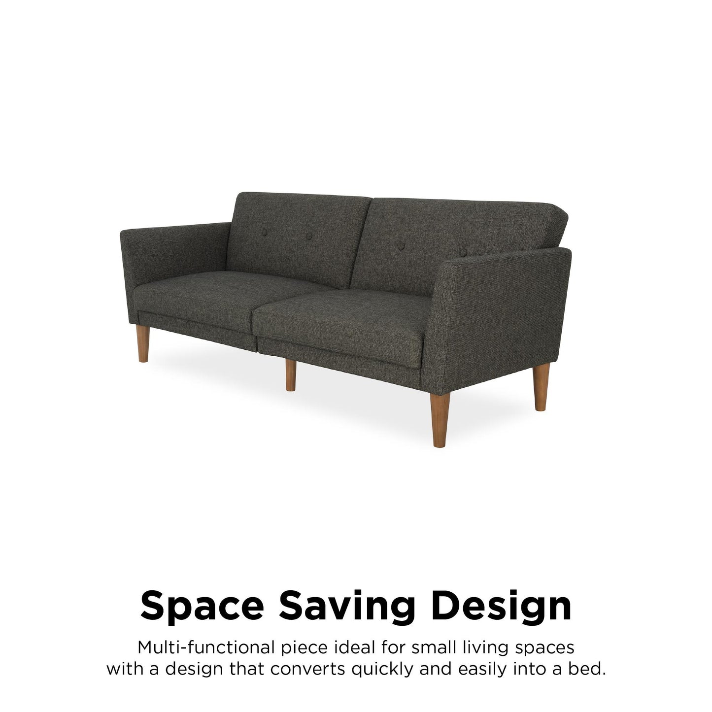 Regal Linen Upholstered Futon - Grey Linen