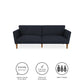 Regal Linen Upholstered Futon - Blue Linen