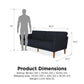 Regal Linen Upholstered Futon - Blue Linen