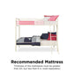 Dusty Twin over Twin Metal Bunk Bed with Slanted Front Ladder and Guardrails - White - Twin-Over-Twin