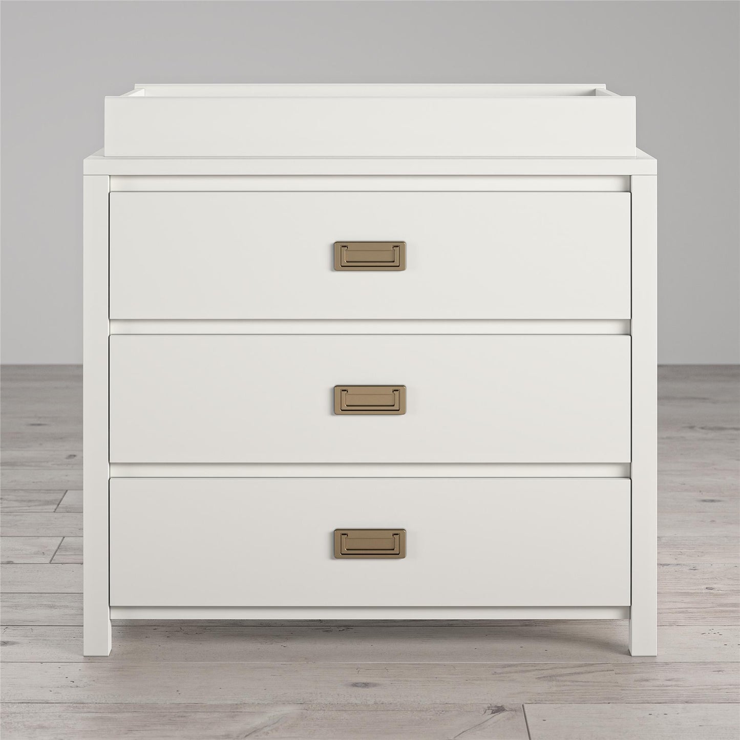 Monarch Hill Haven 3 Drawer Changing Dresser with Gold Drawer Pulls - White