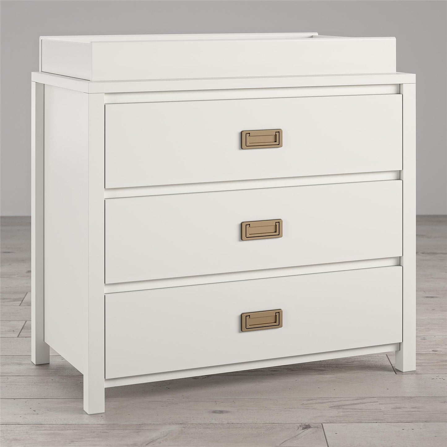 Monarch Hill Haven 3 Drawer Changing Dresser with Gold Drawer Pulls - White