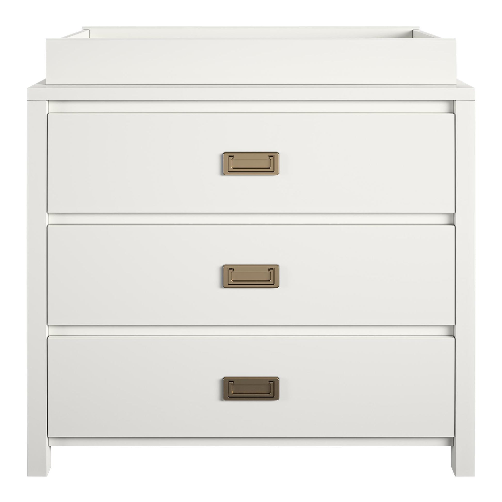 Monarch Hill Haven 3 Drawer Changing Dresser with Gold Drawer Pulls - White