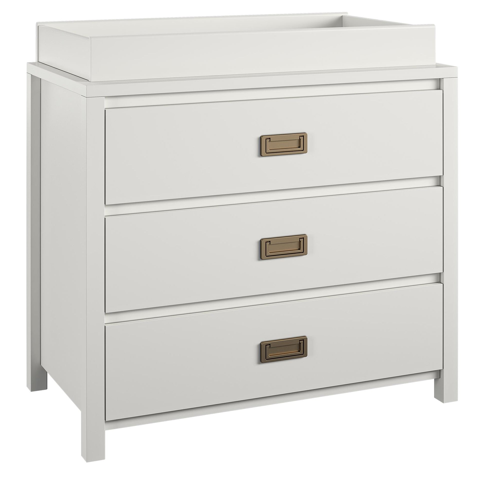 Monarch Hill Haven 3 Drawer Changing Dresser with Gold Drawer Pulls - White