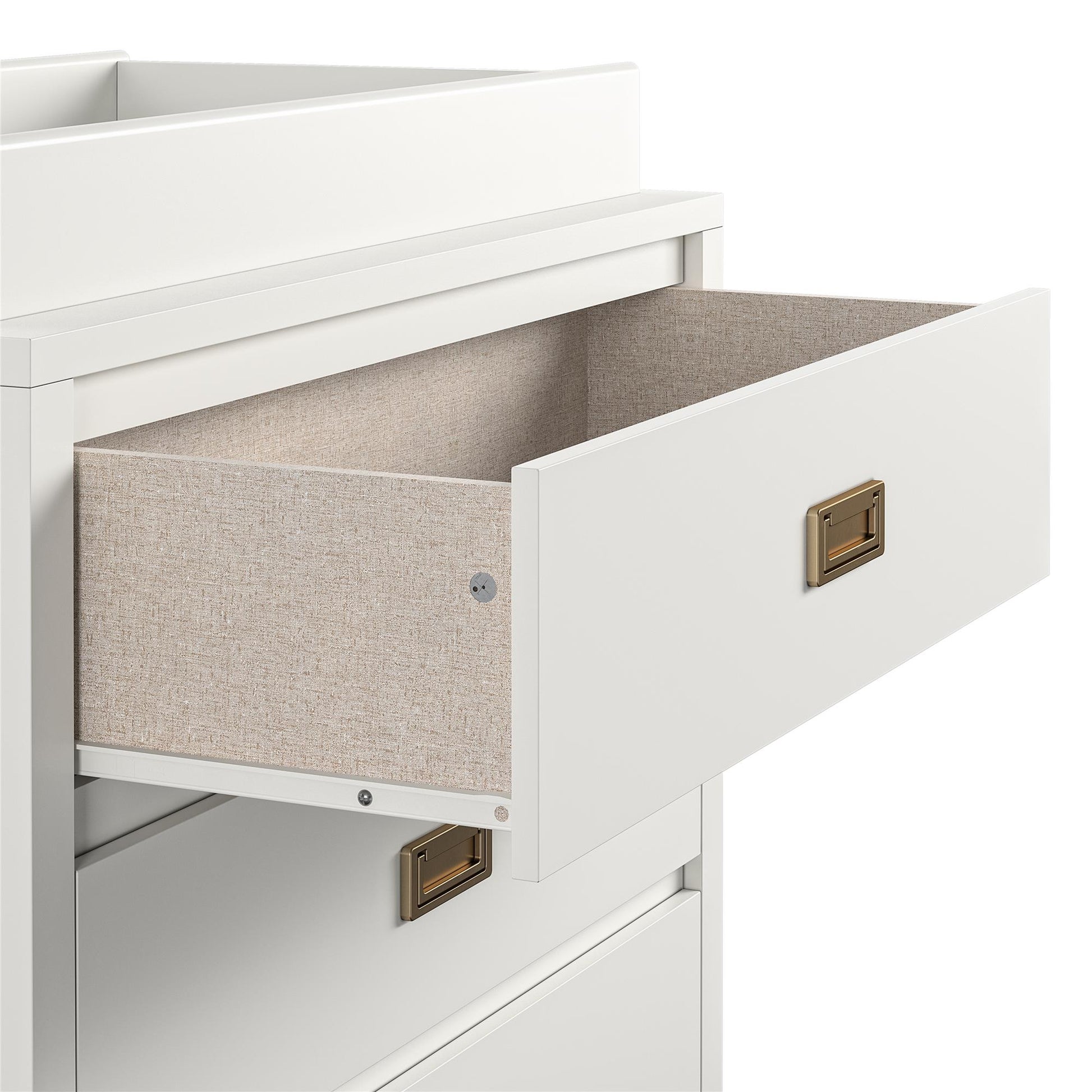 Monarch Hill Haven 3 Drawer Changing Dresser with Gold Drawer Pulls - White