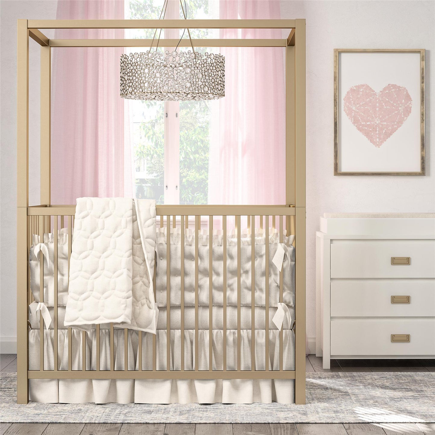 Monarch Hill Haven 3 Drawer Changing Dresser with Gold Drawer Pulls - White