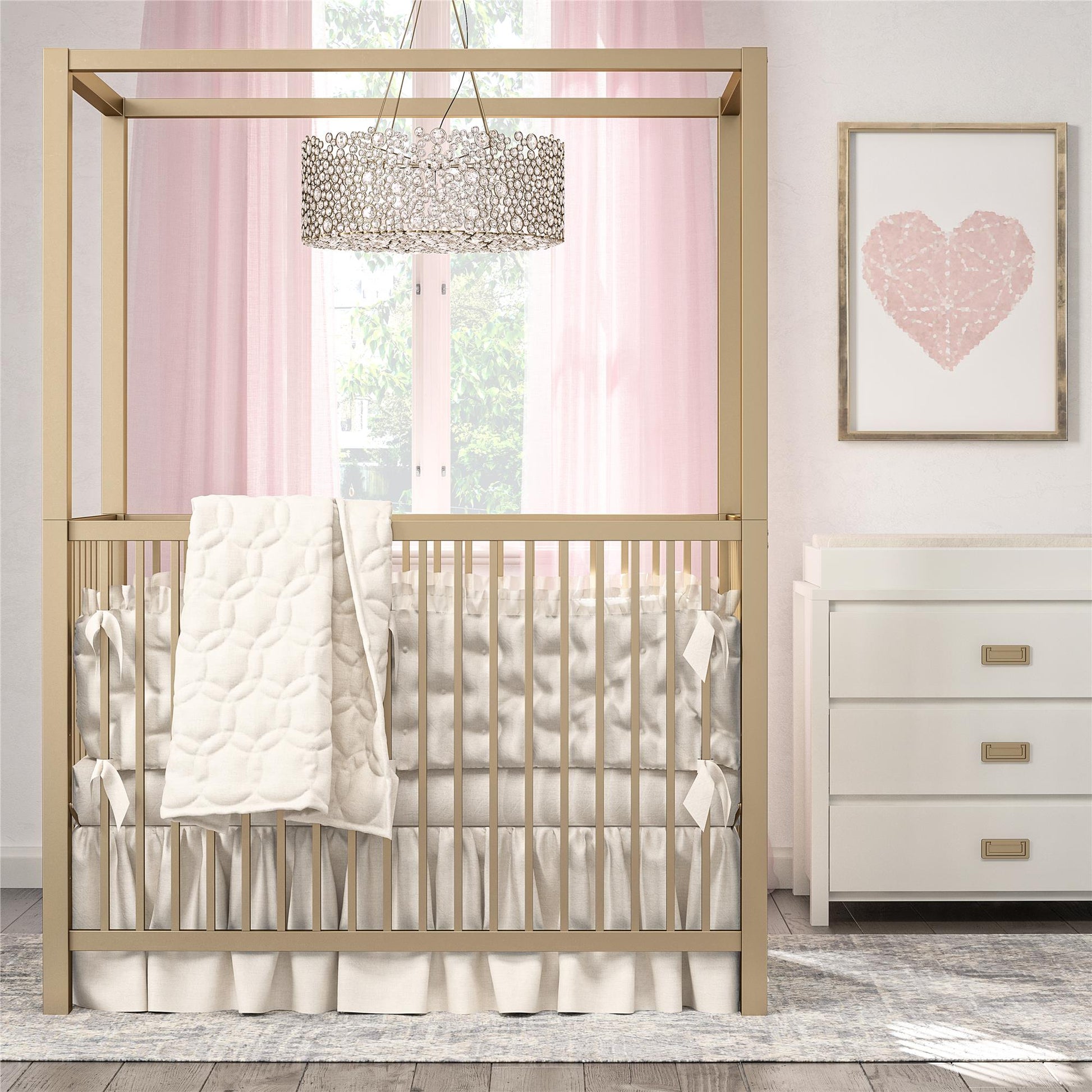 Monarch Hill Haven 3 Drawer Changing Dresser with Gold Drawer Pulls - White