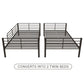 Mainstays Convertible Twin over Twin Metal Bunk Bed, Black - Black - Twin-Over-Twin