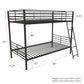 Mainstays Convertible Twin over Twin Metal Bunk Bed, Black - Black - Twin-Over-Twin