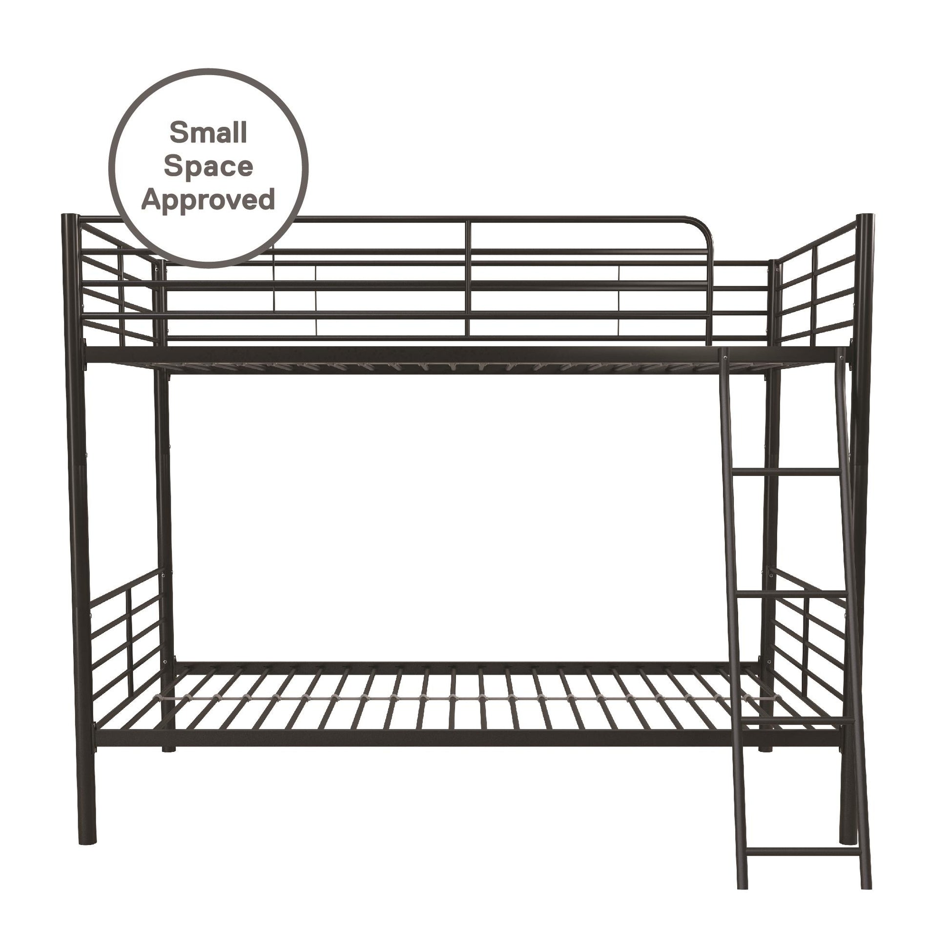 Mainstays Convertible Twin over Twin Metal Bunk Bed, Black - Black - Twin-Over-Twin