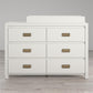 Monarch Hill Haven 6 Drawer Changing Dresser with Gold Drawer Pulls - White