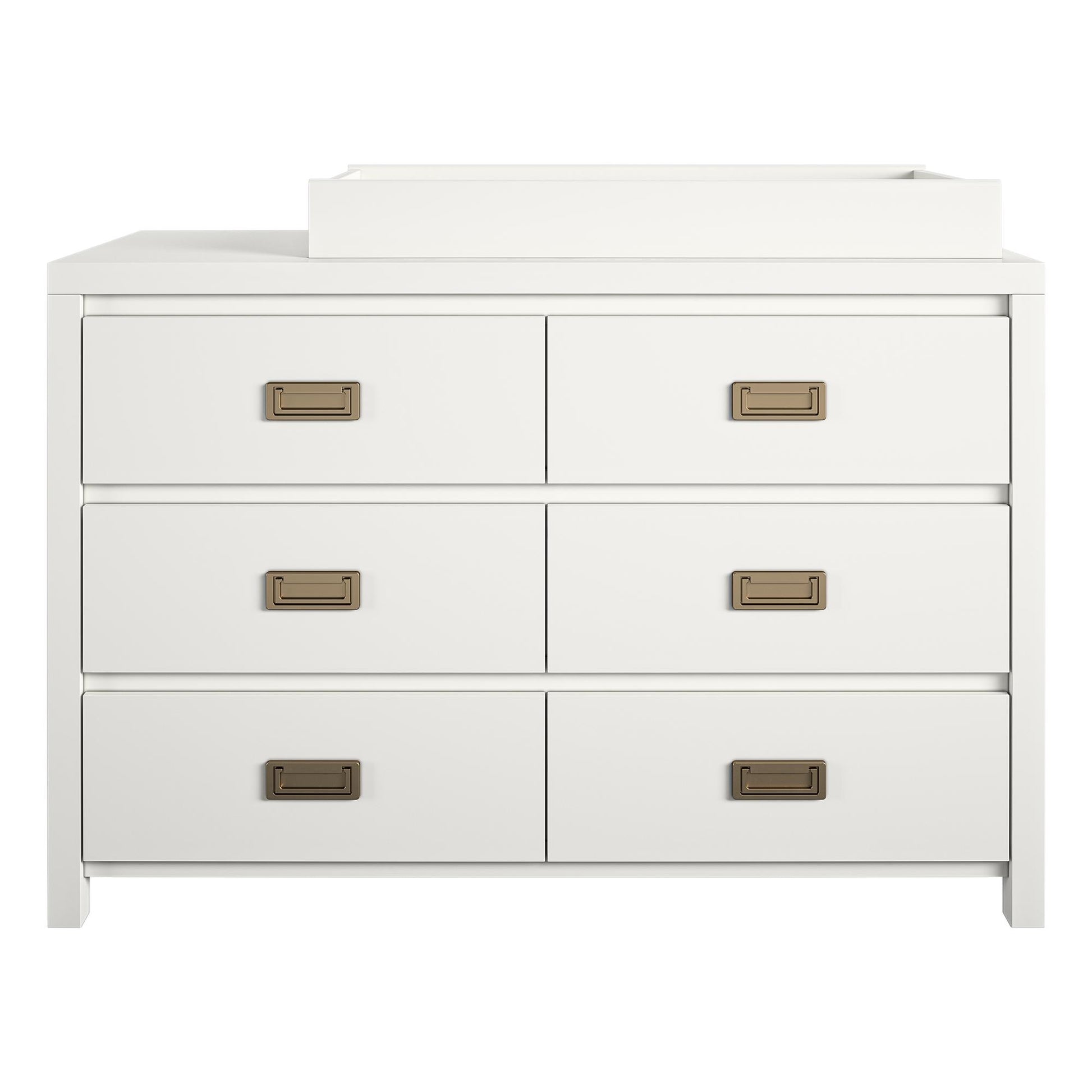 Monarch Hill Haven 6 Drawer Changing Dresser with Gold Drawer Pulls - White