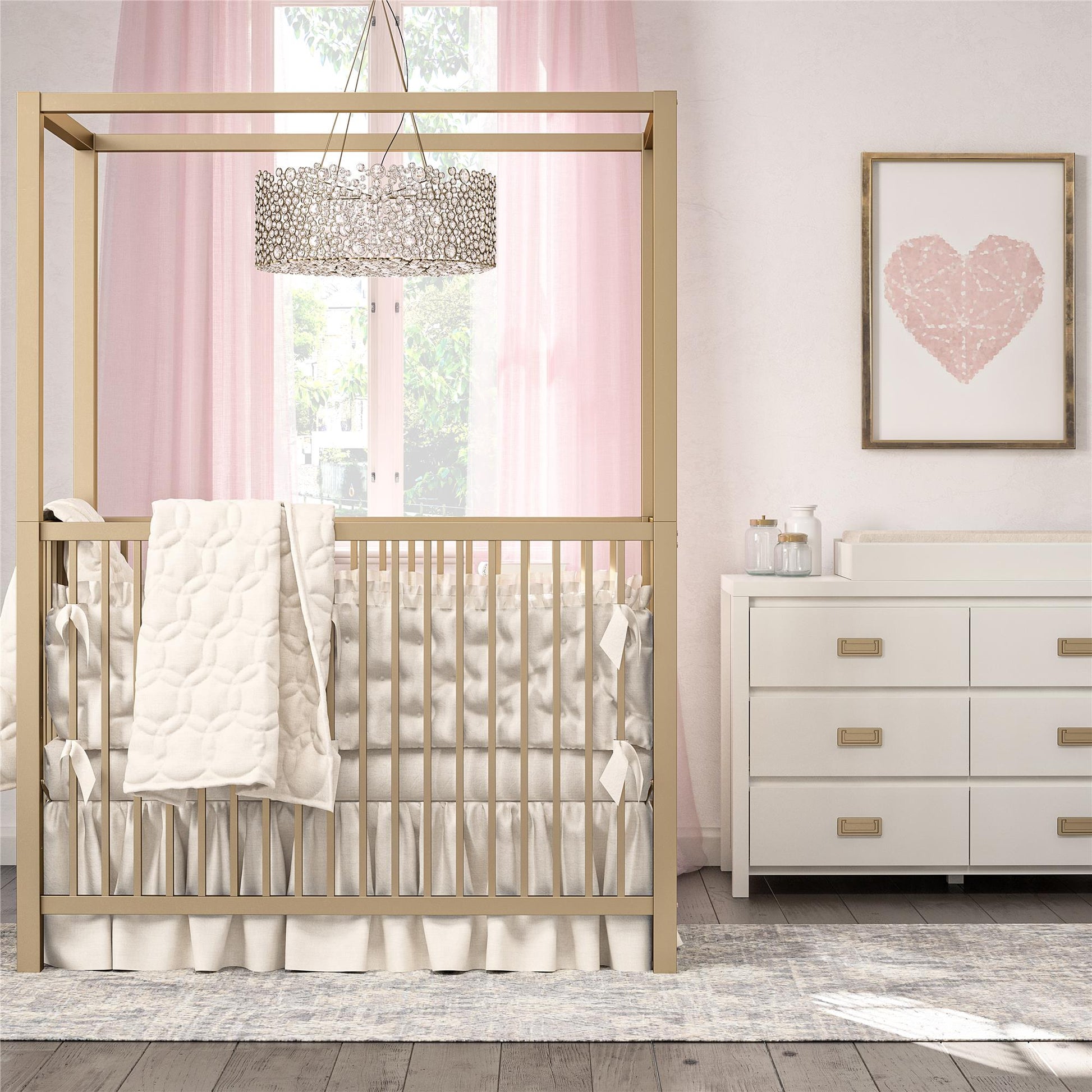 Monarch Hill Haven 6 Drawer Changing Dresser with Gold Drawer Pulls - White