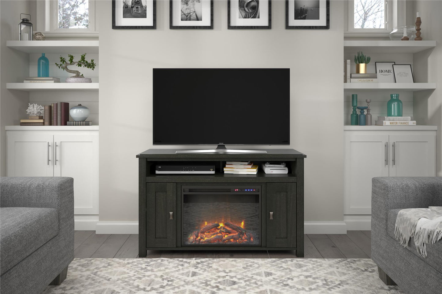 Farmington Electric Fireplace TV Console for TVs up to 50 Inch - Natural
