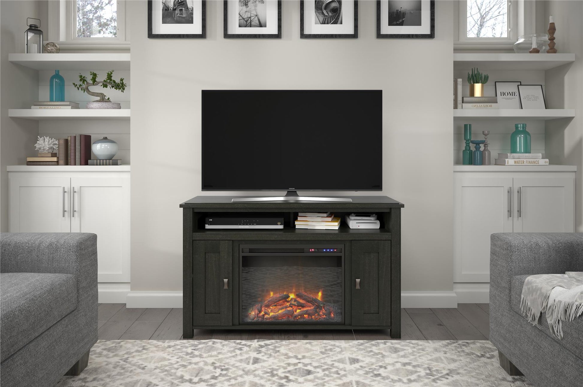 Farmington Electric Fireplace TV Console for TVs up to 50 Inch - Natural