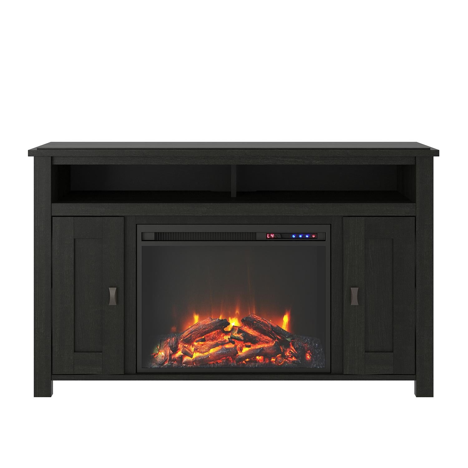 Farmington Electric Fireplace TV Console for TVs up to 50 Inch - Black Oak