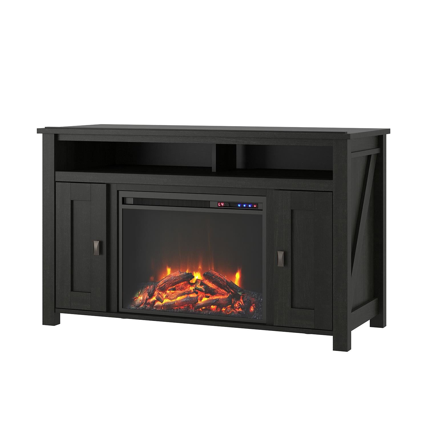 Farmington Electric Fireplace TV Console for TVs up to 50 Inch - Black Oak