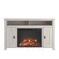 Farmington Electric Fireplace TV Console for TVs up to 50 Inch - Ivory Oak