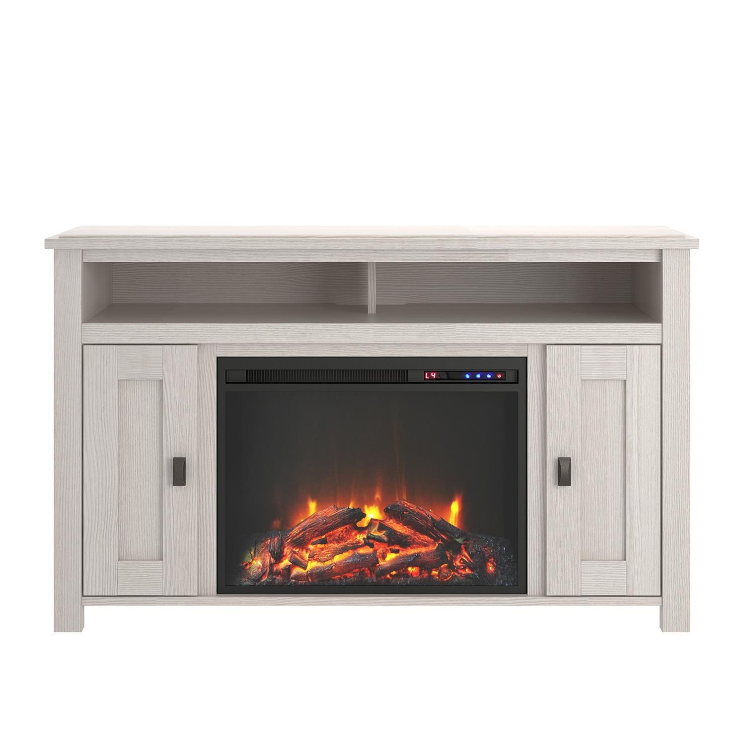 Farmington Electric Fireplace TV Console for TVs up to 50 Inch - Ivory Oak